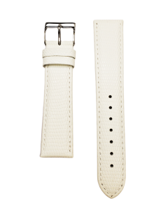 20mm White Lizard Pattern Leather Watch band