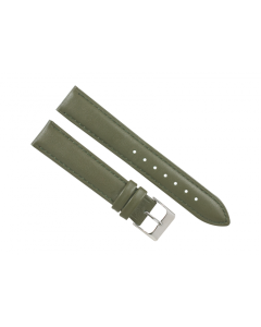 20mm Green Plain Stitched Style Leather Watch Band
