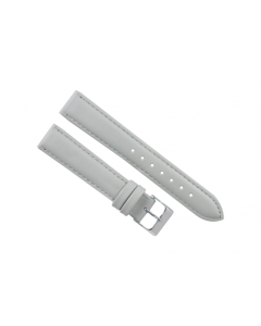 20mm Light Grey Plain Stitched Style Leather Watch Band