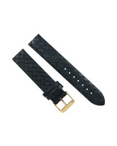 20mm Black Braided Leather Watch Band