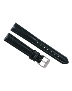 20mm Black Heavy Padded Scratched Print Leather Watch Band