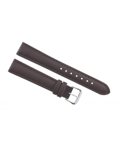 20mm Brown Plain Stitched Style Leather Watch Band
