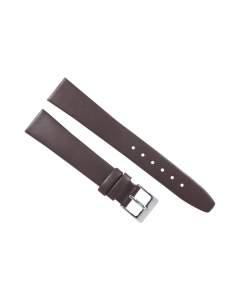 20mm Brown Flat Smooth Leather Watch Band