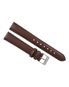20mm Medium Brown Plain Stitched Style Leather Watch Band