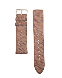20mm Light Brown Lizard Style Leather Watch Band