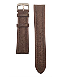 20mm Brown Padded Scratched Style Leather Watch Band