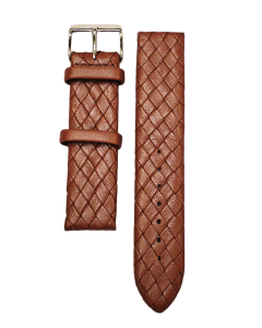20mm Light Brown Braided Style Leather Watch Band