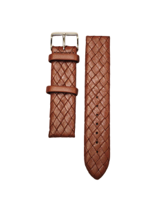 20mm Light Brown Braided Style Leather Watch Band