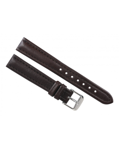 20mm Brown Heavy Padded Scratched Print Leather Watch Band