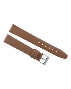 20mm Light Brown Plain Smooth Leather Watch Band