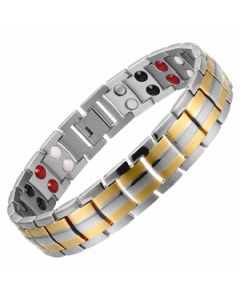 Smooth Brick Style Two Tone Titanium Bracelet