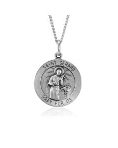 Silver Saint Gerard Medallion Pendant