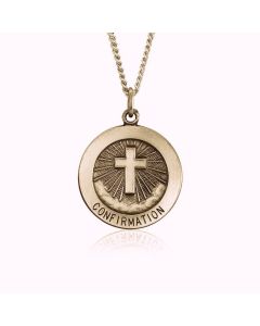 14K Yellow Gold Confirmation Medallion Pendant