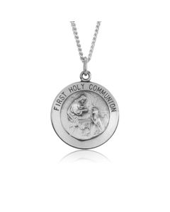 Silver First Holy Communion Medallion Pendant