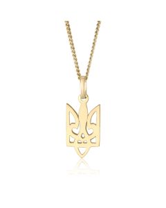 10K Yellow Gold Ukrainian Trident Pendant