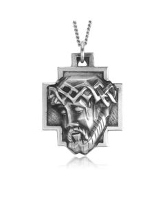 Silver Jesus Medallion Pendant