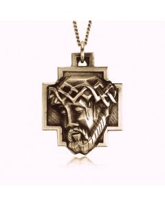 14K Yellow Gold Jesus Medallion Pendant