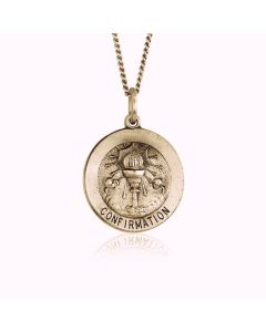 14K Yellow Gold Confirmation Medallion Pendant