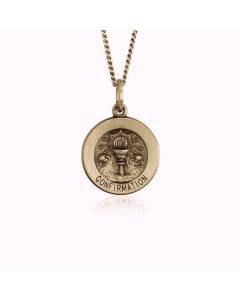 14K Yellow Gold Confirmation Medallion Pendant