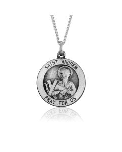 Silver Saint Andrew Medallion Pendant