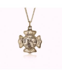 14K Yellow Gold "Saint Florian" Medallion Pendant