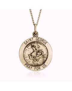 14K Yellow Gold "Saint George" Medallion Pendant