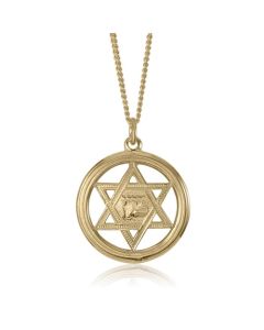 14K Yellow Gold Star of David Charm