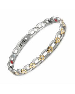 Floral Style Two Tone Titanium Bracelet