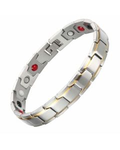 Pavement Style Two Tone Stainless Steel Bracelet