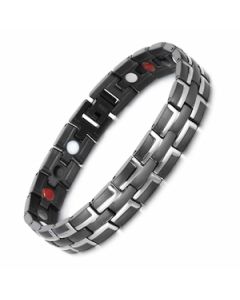 Modern Brick Style Black & Steel Titanium Bracelet