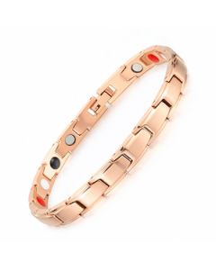 Pavement Style Rose Gold Plated Stainless Steel Bracelet
