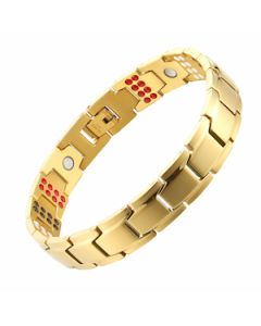 Pavement Style Yellow Plated Stainless Steel Bracelet