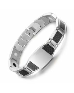Black Carbon Fiber I.D. Stainless Steel Bracelet