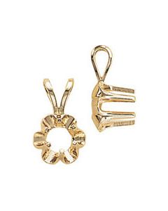 MJ7566-6 Prong Open Back Buttercup or Scallop Pendants