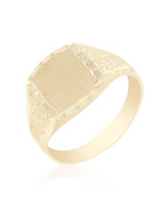 Baby Signet Ring Textured Shoulders