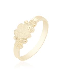 Baby Heart Ring With Floral Design