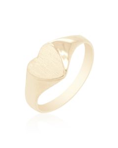 Baby Heart Ring Brushed Face - High Polish Shoulders
