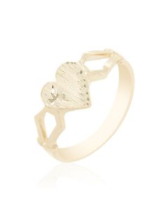 Baby Heart Ring with Star & Split Shoulders