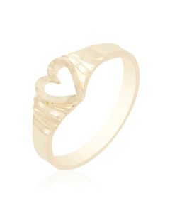 Baby Heart Ring with Diamond Cut Face