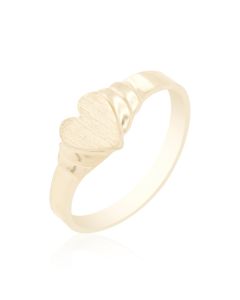 Baby Heart Ring Brushed Face with High Polish Shoulders