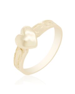 Baby Heart Ring with Brushed Shoulders