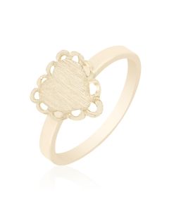 Baby Heart Ring with Floral Design