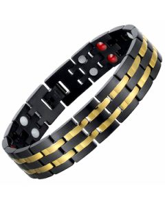 Train Track Style Two Tone Stainless Steel Bracelet