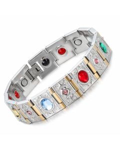 Medieval Times Style Two Tone Stainless Steel Bracelet