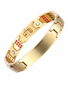 Plain I.D. Yellow Plated Stainless Steel Bracelet