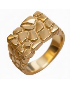 10K Yellow Ring Cobble Stone Nugget Ring