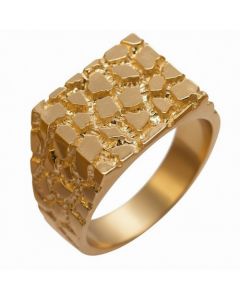 10K Yellow Gold Rectangular Nugget Ring