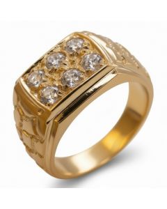 10K Yellow Gold Stunning Cubic Zirconia Nugget Ring