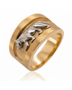 10K Yellow Gold Elegant Panther Ring