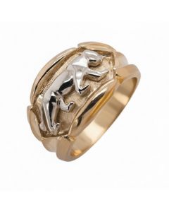 10K Two Tone Panther Ring